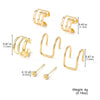 Alloy Geometric Multilayer Hollow Electroplated Unisex Ear Clip Earrings