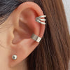Alloy Geometric Multilayer Hollow Electroplated Unisex Ear Clip Earrings