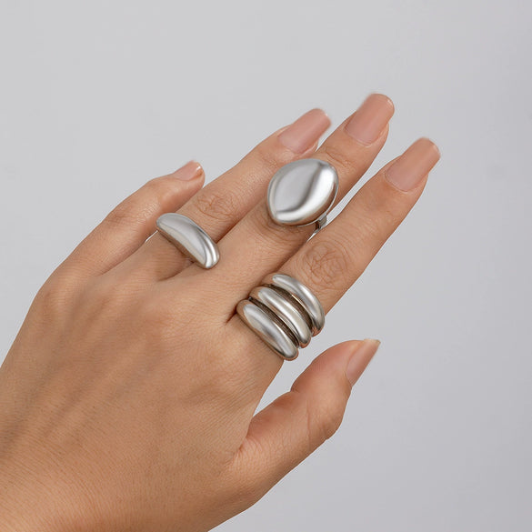 Alloy Geometric Open Ring For Ladies With Electroplating Treatment