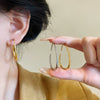 Alloy Geometric Oval Women's Earrings With Electroplating