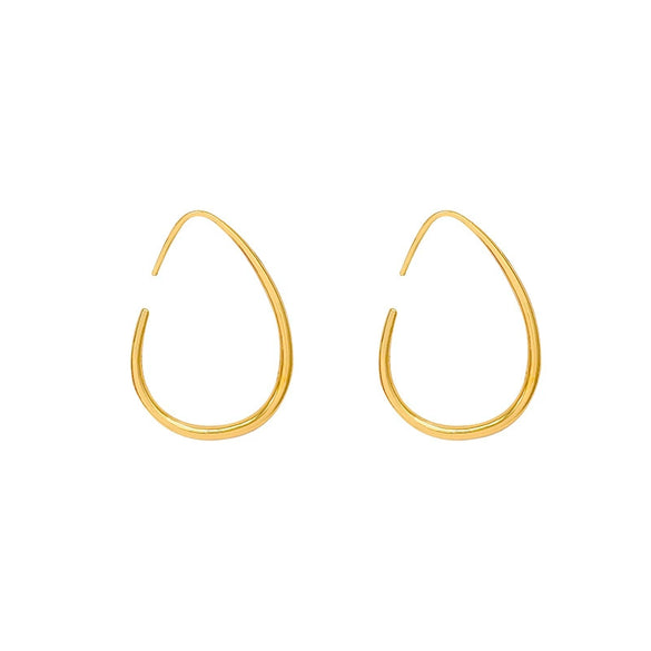 Alloy Geometric Oval Women's Earrings With Electroplating
