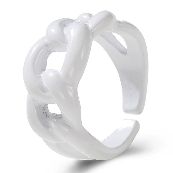 Alloy Geometric Painted Colorful Ring Unisex Retro Style