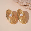 Alloy Geometric Pattern Electroplated Oval Earrings For Women