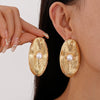 Alloy Geometric Pattern Electroplated Oval Earrings For Women