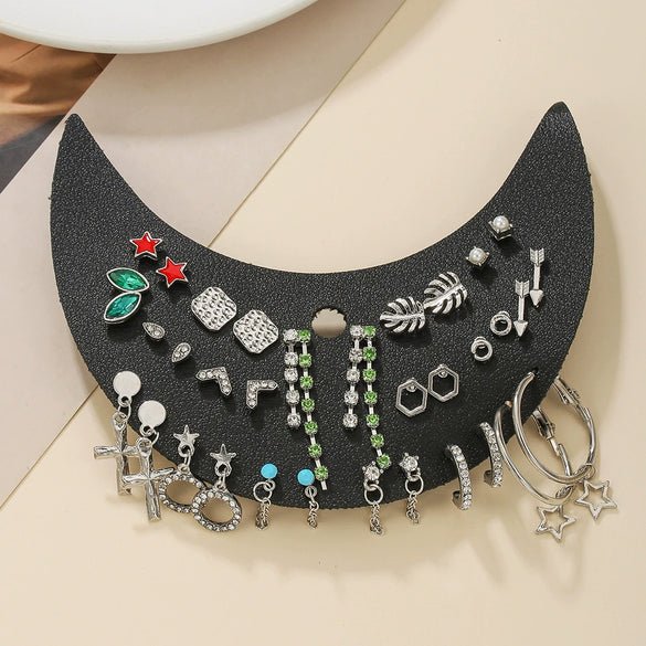 Alloy Geometric Pattern Fivepointed Star Electroplated Women's Earring Set
