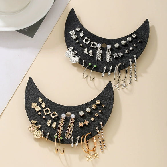 Alloy Geometric Pattern Fivepointed Star Electroplated Women's Earring Set