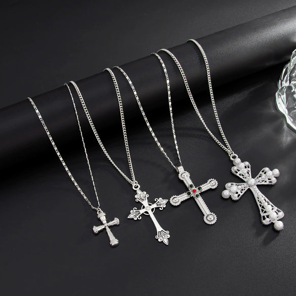 Alloy Geometric Pattern Handmade Men's Jewelry Cross Pendant Necklace