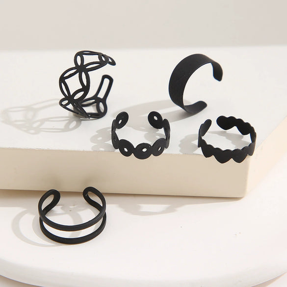 Alloy Geometric Peach Heart Joint Ring Electroplated Unisex Design