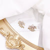Alloy Geometric Pearl Earrings With 925 Silver Needle Electroplated For Girls