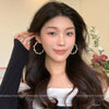 Alloy Geometric Pearl Wrapped Women's Retro Minimalist Electroplated Circle Earrings