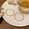 Alloy Geometric Pearl Wrapped Women's Retro Minimalist Electroplated Circle Earrings