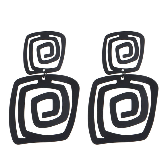 Alloy Geometric Pendant Earrings Electroplated
