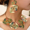 Alloy Geometric Pendant Earrings Electroplated