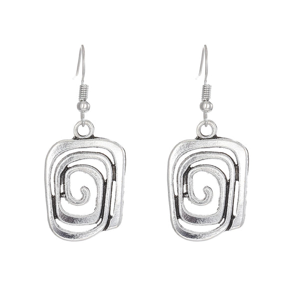 Alloy Geometric Pendant Earrings Electroplated