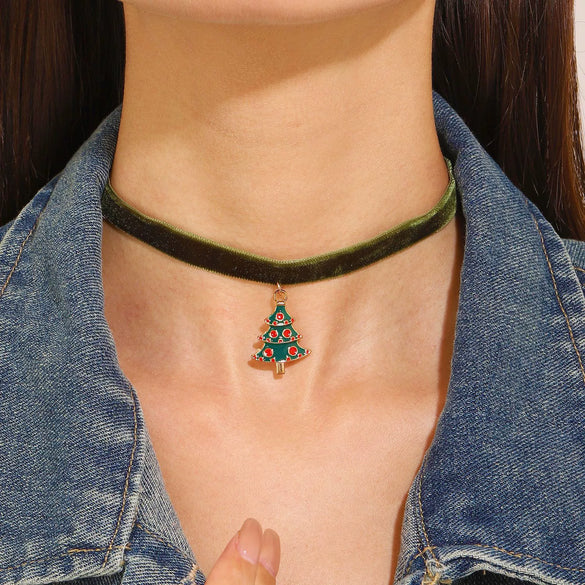Alloy Geometric Pendant Necklace For Women Electroplated Hip Hop Style Christmas Gift