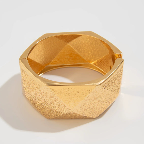 Alloy Geometric Personality Exaggerated Wide Face Electroplated Bracelet
