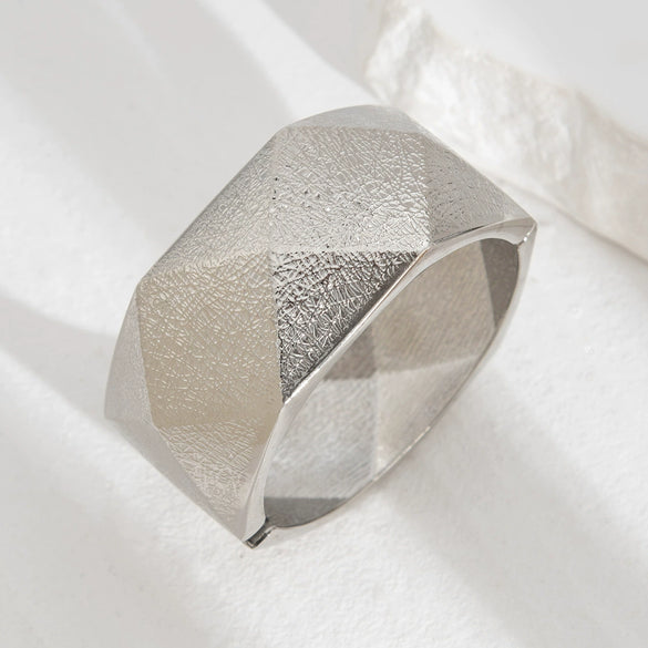 Alloy Geometric Personality Exaggerated Wide Face Electroplated Bracelet