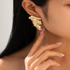 Alloy Geometric Pleated Women's Earrings With Electroplating And Stainless Steel Ear Needles