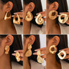 Alloy Geometric Pleated Women's Earrings With Electroplating And Stainless Steel Ear Needles