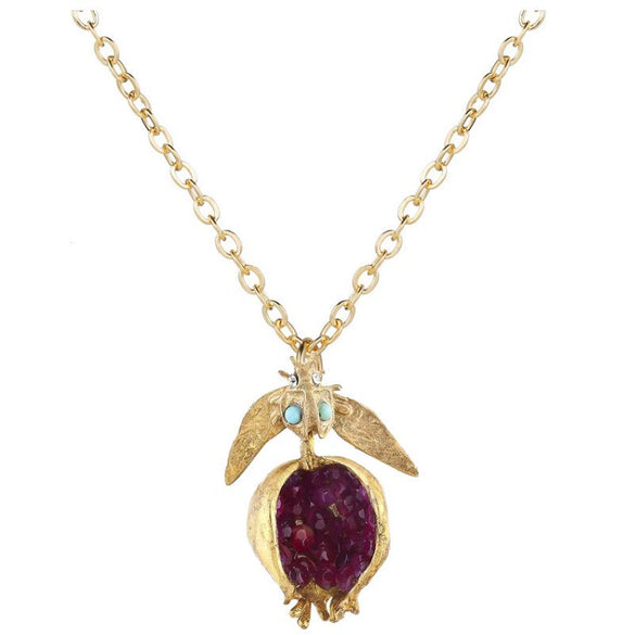 Alloy Geometric Pomegranate Gold Plated Necklace For Women