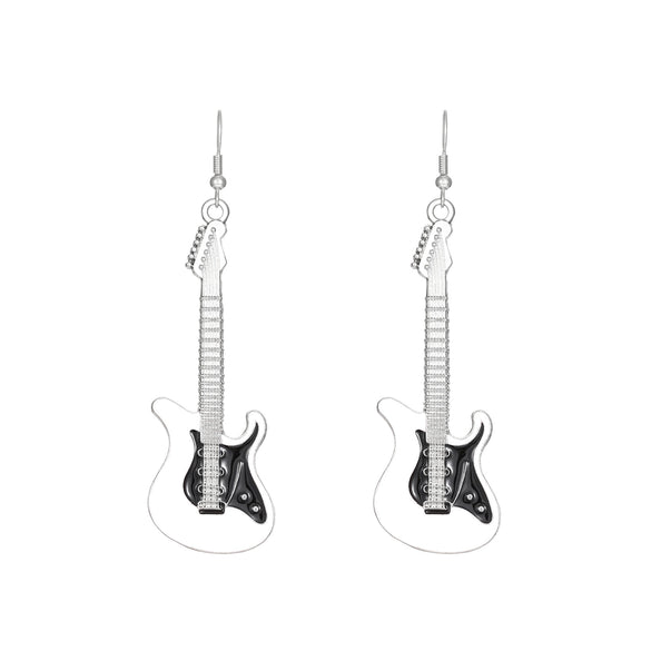 Alloy Geometric Punk Electric Guitar Earrings For Women With Electroplating