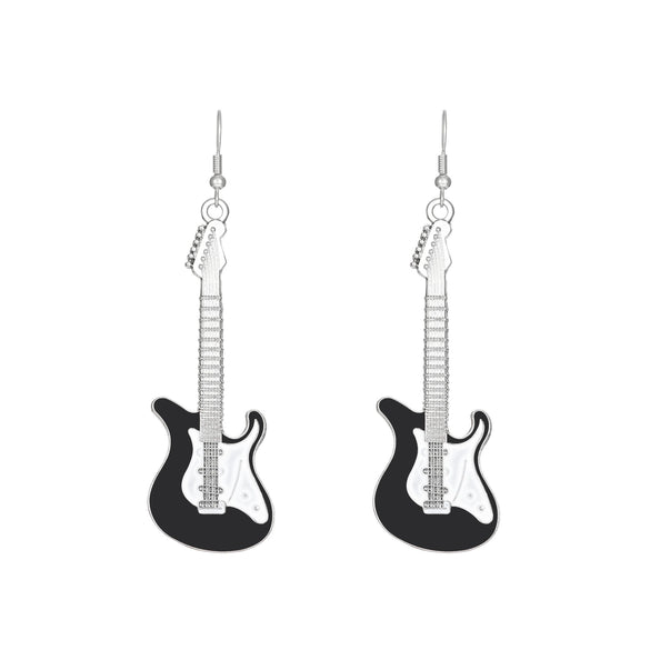 Alloy Geometric Punk Electric Guitar Earrings For Women With Electroplating