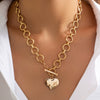 Alloy Geometric Punk Ins Style Cross O Word Chain Pendant Necklace For Women Electroplated