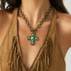 Alloy Geometric Punk Ins Style Cross O Word Chain Pendant Necklace For Women Electroplated