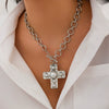 Alloy Geometric Punk Ins Style Cross O Word Chain Pendant Necklace For Women Electroplated
