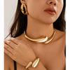 Alloy Geometric Punk Water Drop Choker Necklace For Women With Metallic Texture And Glossy Finish