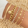 Alloy Geometric Retro Electroplating Multilayer Claw Chain Diamond Women's Bracelet