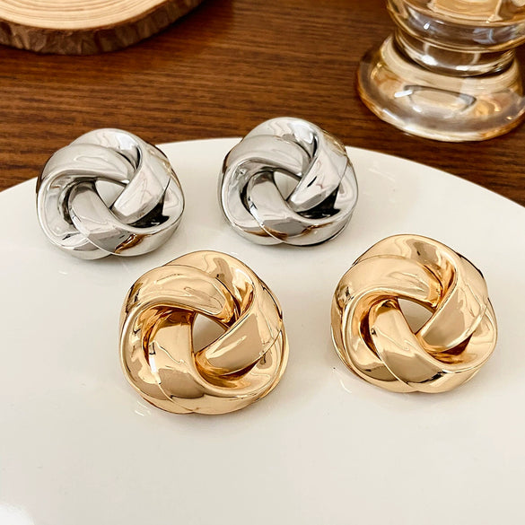 Alloy Geometric Retro Exaggerated Creative Women's Earrings With Electroplating Design