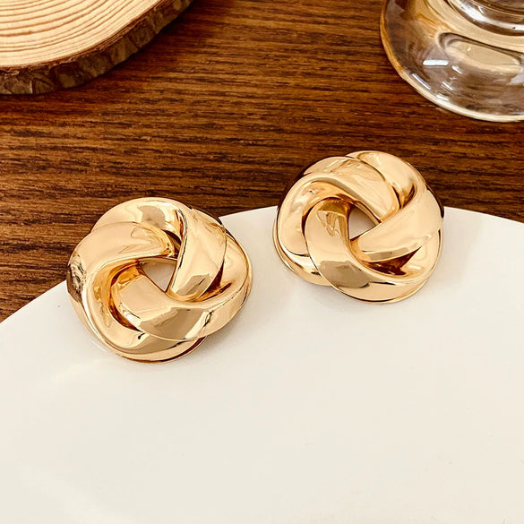Alloy Geometric Retro Exaggerated Creative Women's Earrings With Electroplating Design