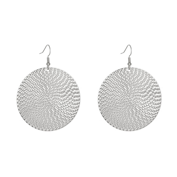 Alloy Geometric Retro Exaggerated Electroplated Round Earrings For Women