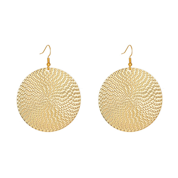 Alloy Geometric Retro Exaggerated Electroplated Round Earrings For Women