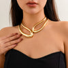 Alloy Geometric Retro Hollow Irregular Spring Collar Choker Necklace For Women