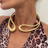 Alloy Geometric Retro Hollow Irregular Spring Collar Choker Necklace For Women