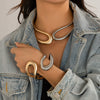 Alloy Geometric Retro Hollow Irregular Spring Collar Choker Necklace For Women