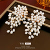 Alloy Geometric Retro Natural Pearl Tassel Earrings With Electroplating For Women