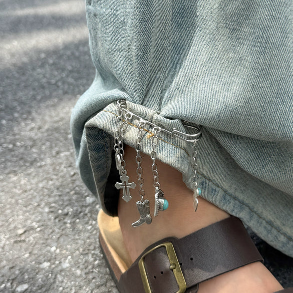 Alloy Geometric Retro Pendant Anklet For Women