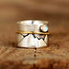 Alloy Geometric Retro Ring With Moonstone For Women