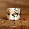 Alloy Geometric Retro Ring With Moonstone For Women