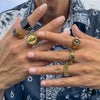 Alloy Geometric Retro Set Of Rings For Men With Electroplating