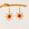 Alloy Geometric Retro Sun Crystal Cluster Electroplated Earrings For Unisex Bohemian Punk Style