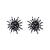 Alloy Geometric Retro Sun Crystal Cluster Electroplated Earrings For Unisex Bohemian Punk Style