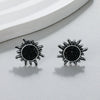 Alloy Geometric Retro Sun Crystal Cluster Electroplated Earrings For Unisex Bohemian Punk Style