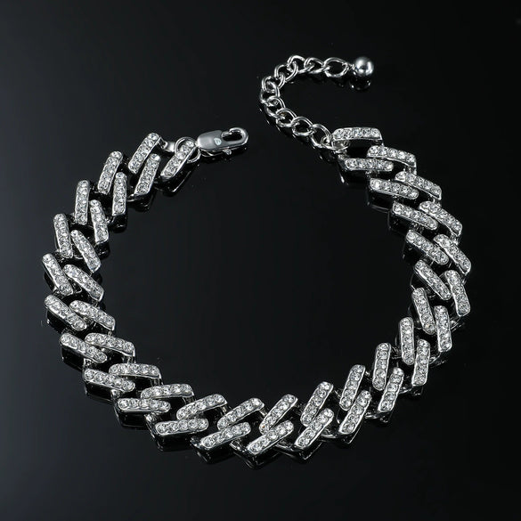Alloy Geometric Rhinestoneencrusted Hiphop Men's Anklet Jewelry