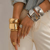 Alloy Geometric Rhombus Exaggerated Style Electroplated Bracelet And Ring Jewelry