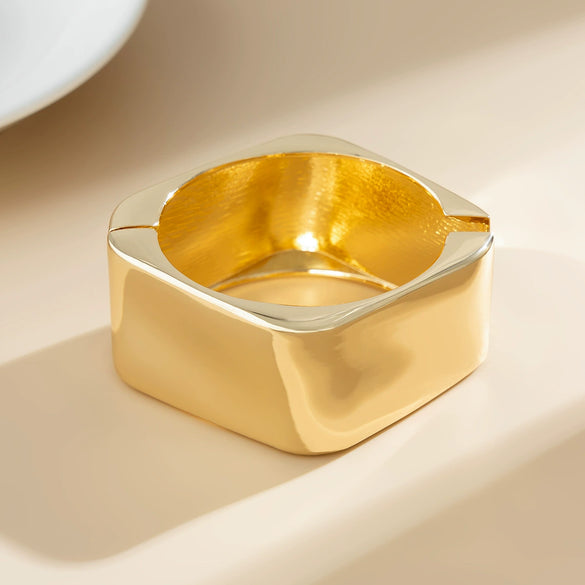 Alloy Geometric Rhombus Exaggerated Style Electroplated Bracelet And Ring Jewelry