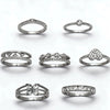 Alloy Geometric Ring Set With Heart And Butterfly Designs Polished Finish And Sparkling Diamond Details For Layered Fashion Styling